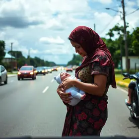 mulher dá à luz em engarrafamento