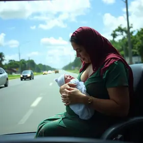 mulher dá à luz dentro de carro no trânsito da PE-15
