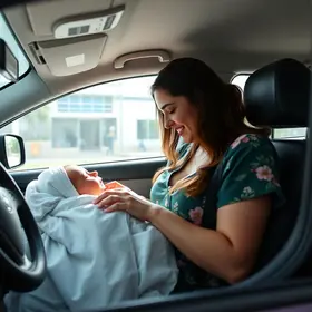 mulher dá à luz dentro de carro